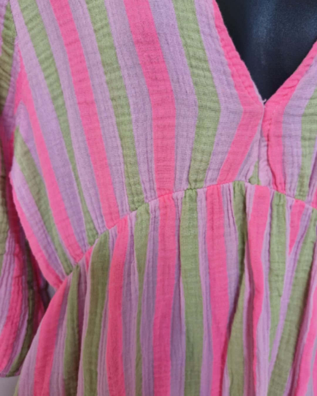 Pina Dress - Fushia stripe
