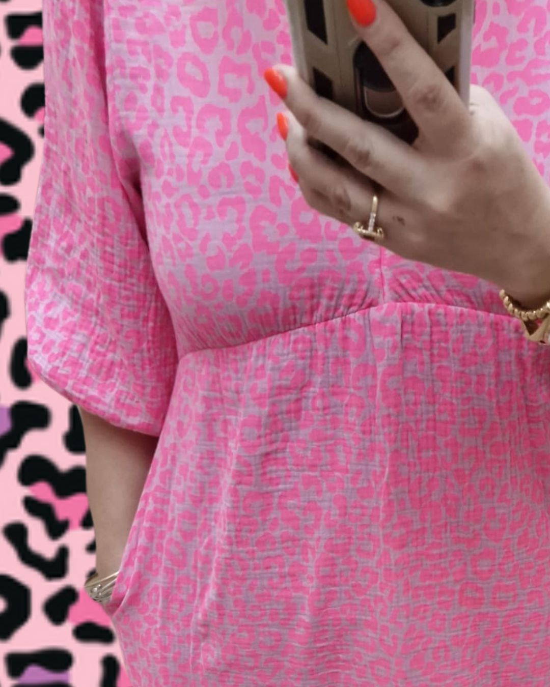 Pisa Dress - Fushia Fluro Leopard