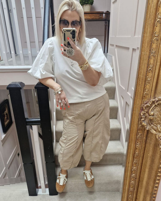 Millie Barrell Trousers - Beige